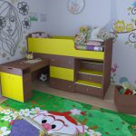łóżko loft dzieciak orzech żółty