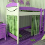 säng med sidor i Provence stil