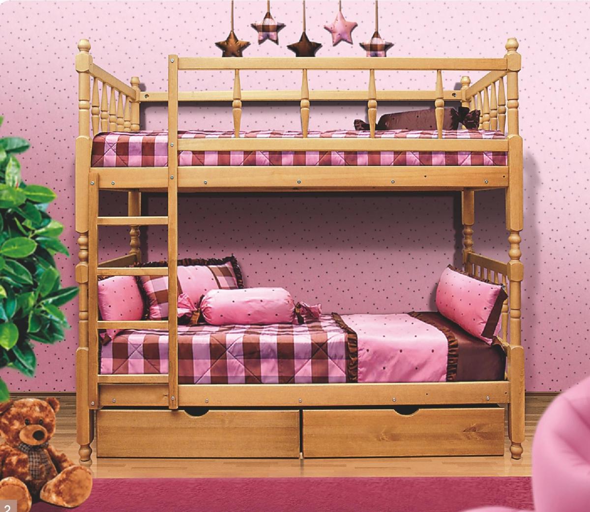 lit superposé dans la chambre de bébé dans le style de shebby chic
