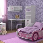 katil mesin untuk kanak-kanak perempuan bilik tidur