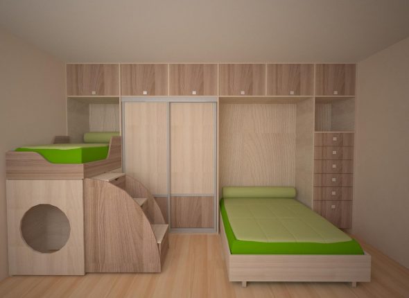 Fällbar säng för ett barns rum