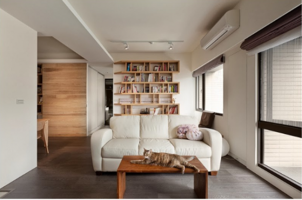 minimalismus v interiéru dřevěného nábytku