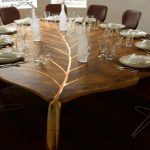שולחן ריהוט מעוצב בצורת עלה