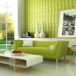 grön inredning soffa