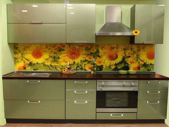 Virtuvė skirta nedidelės virtuvės pistacijų spalvai