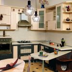Dapur disediakan untuk dapur kecil dengan fasad dari MDF