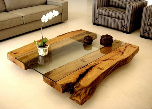 tavolo in legno e vetro
