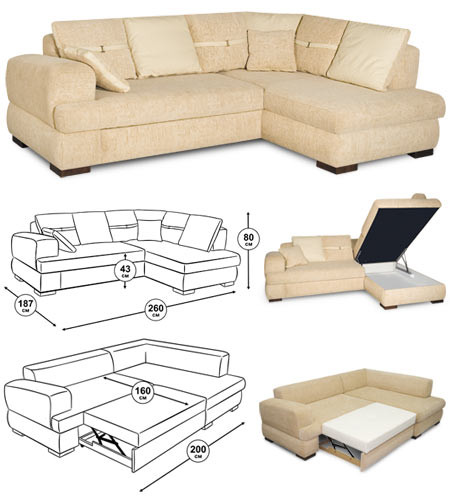 Il divano angolare è progettato per rilassarsi