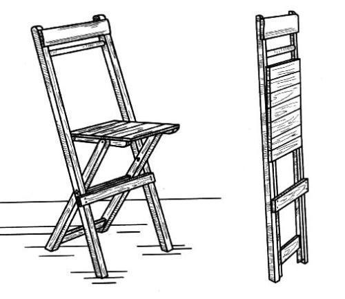  puinen taitettava tuoli ja selkä tekevät sen itse