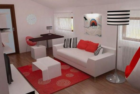 ložnice obývací pokoj s pohovkou