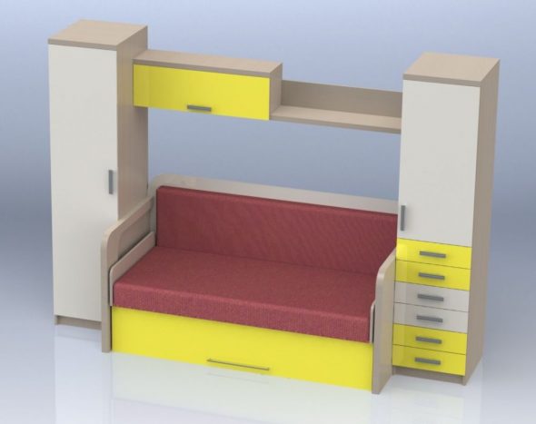 compact transforming bed voor interieuroplossingen