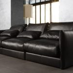 Sofa kulit hitam