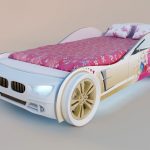 vit säng bil för tjej