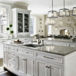 dapur putih menetapkan gaya klasik