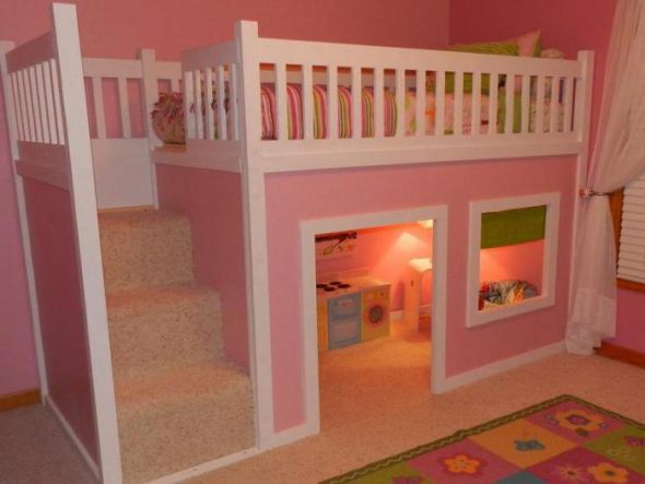 Dětská postel loft udělat sami