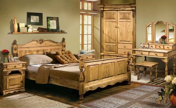 land houten bed
