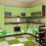 cucina in tonalità verde
