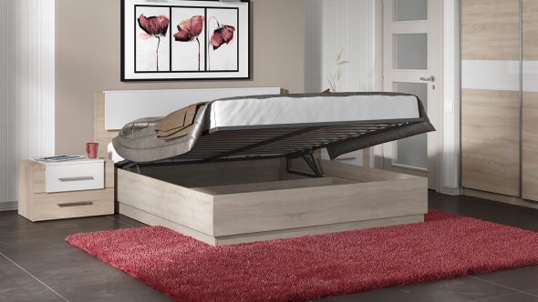 manželská postel se zásuvkami