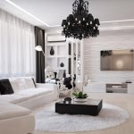 bílý obývací pokoj nábytek