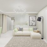 vita möbler i designen av lägenheten