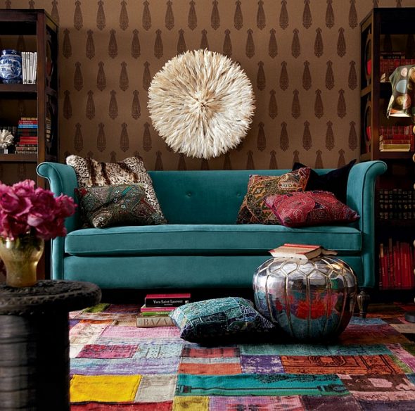 divano turchese stile orientale