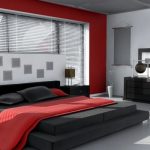 manželská postel černá červená