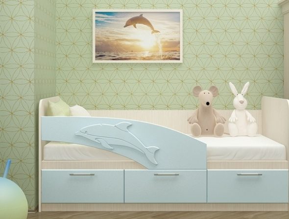 delfín lůžko v dětském pokoji