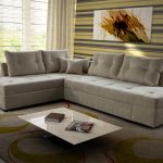 Sofa sudut dengan mekanisme swivel putih