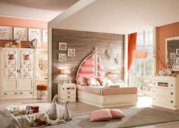 valkoinen vaaleanpunainen makuuhuone