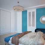 manželská postel bílý modrý design