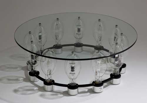 originele glazen tafel