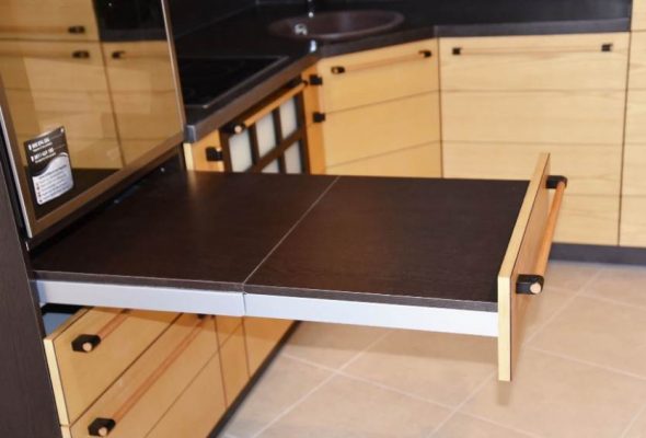 meja dapur yang boleh dipanjangkan