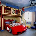 Kinderkamer in de stijl van de cartoon Cars