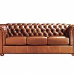 Sofa Chester dalam kulit coklat