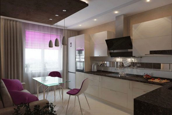 Design kuchyně s pohovkou 10 m2