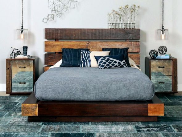 moderní dřevěná postel