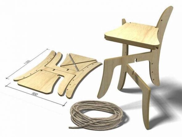 Az összecsukható szék a rétegelt lemezből csinálja magát