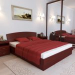 double bed maroon