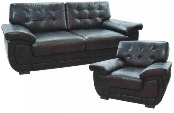 sofa eko-kulit hitam