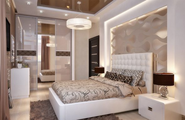design della camera da letto con un letto