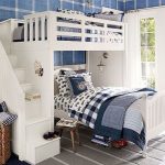 emeletes ágy fehér kék