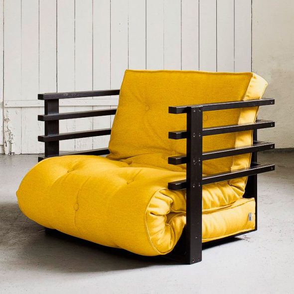 fauteuil-lit jaune