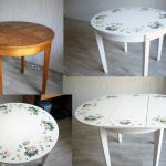 Decoupage-pöytä vintage-tyylillä