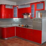 hoek keuken rood