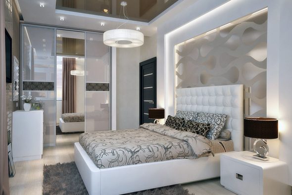 Camera da letto di design di 15 mq foto