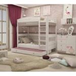 Katil tidur 180 cm di beech padat di dalam bilik untuk kanak-kanak perempuan