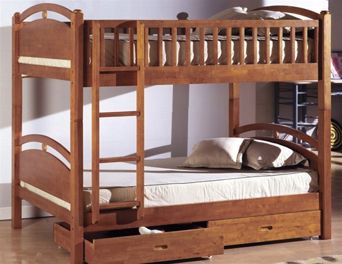 מיטת קומתיים מעץ אורן מוצק