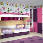 Photo chambre d'enfants pour 2 filles avec lits superposés