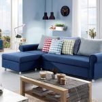 Interiér obývací pokoj v modré barvě