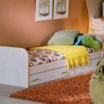 Egyszemélyes ágy fiókokkal - mind gyermek, mind felnőtt számára